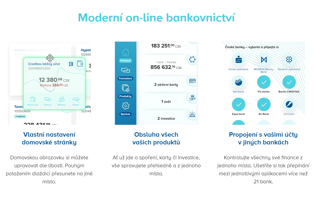 Internetové bankovnictví Creditas Banking