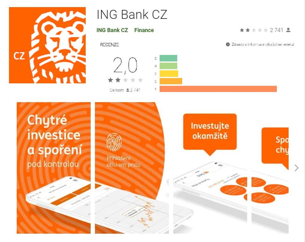 Hodnocení uživatelů ING Bank