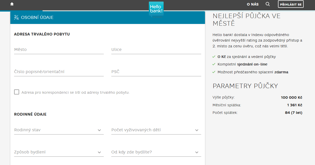 Jak podat žádost o půjčku – osobní údaje