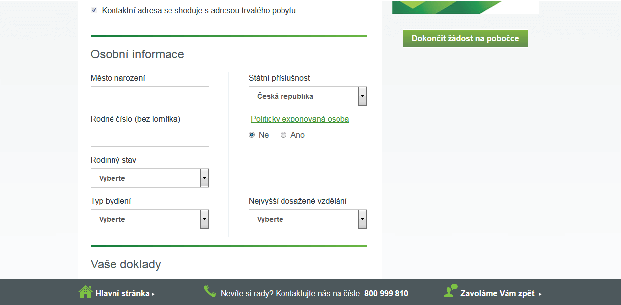 Jak podat žádost o půjčku – osobní informace