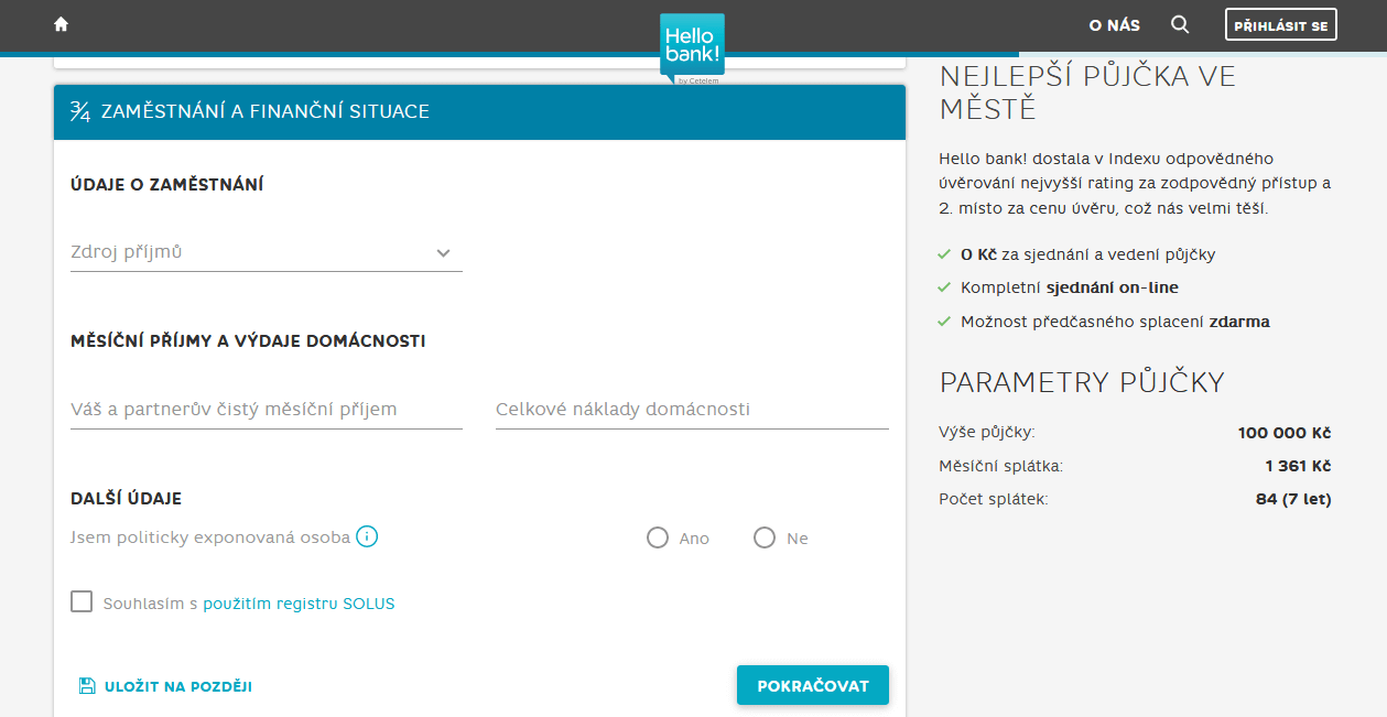 Jak podat žádost o půjčku – zaměstnání