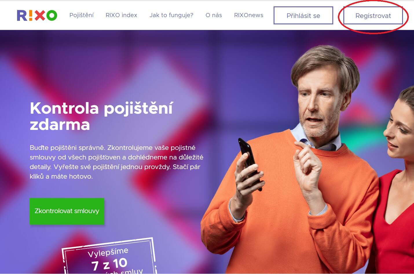 Rixo založení účtu