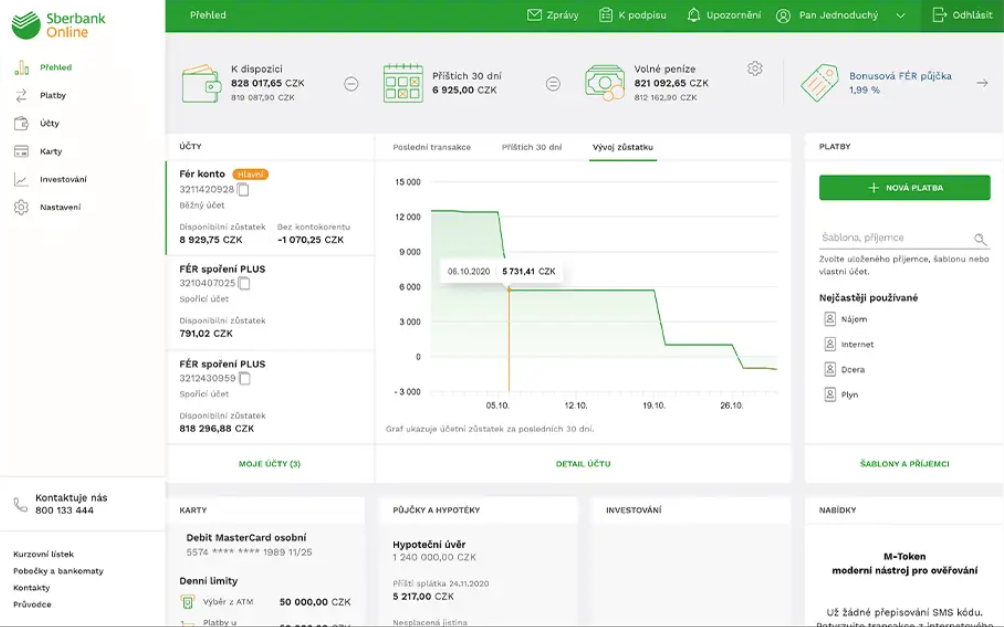 Nové internetové bankovnictví Sberbank