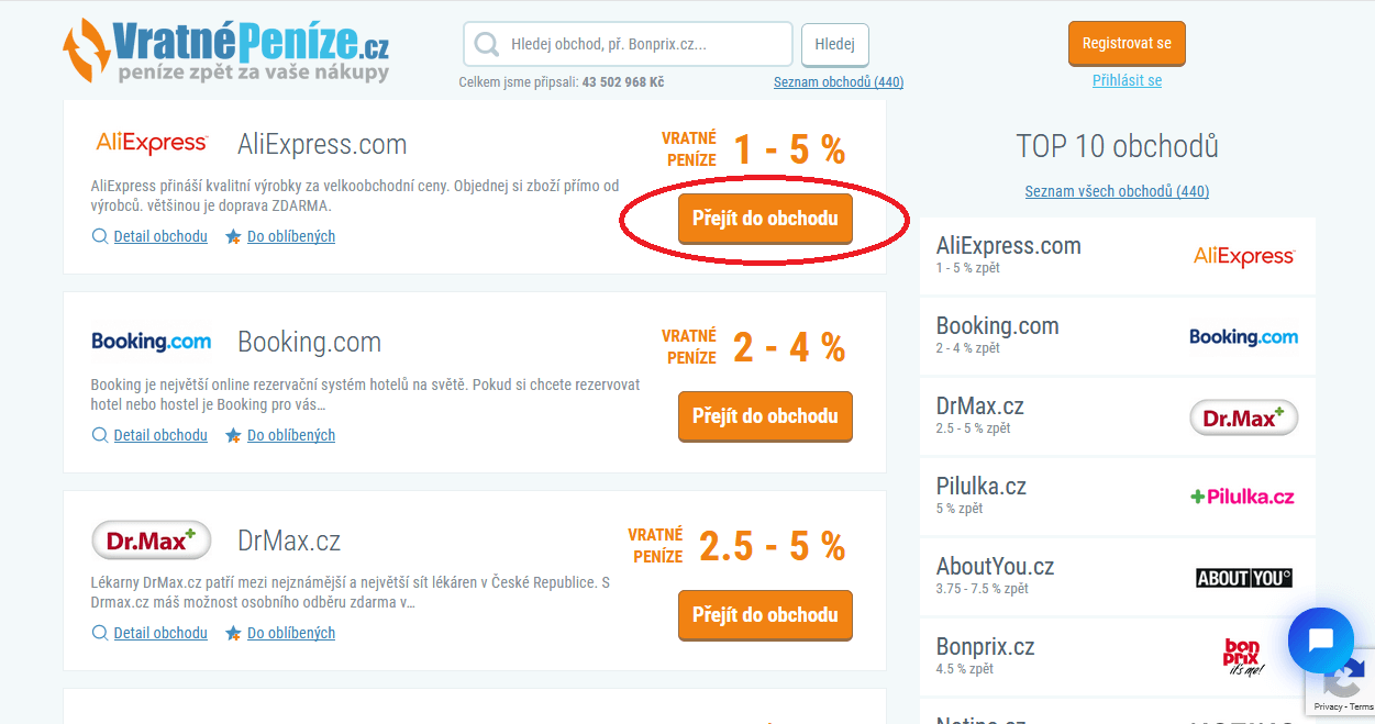 Vratnepenize.cz – přejít do obchodu