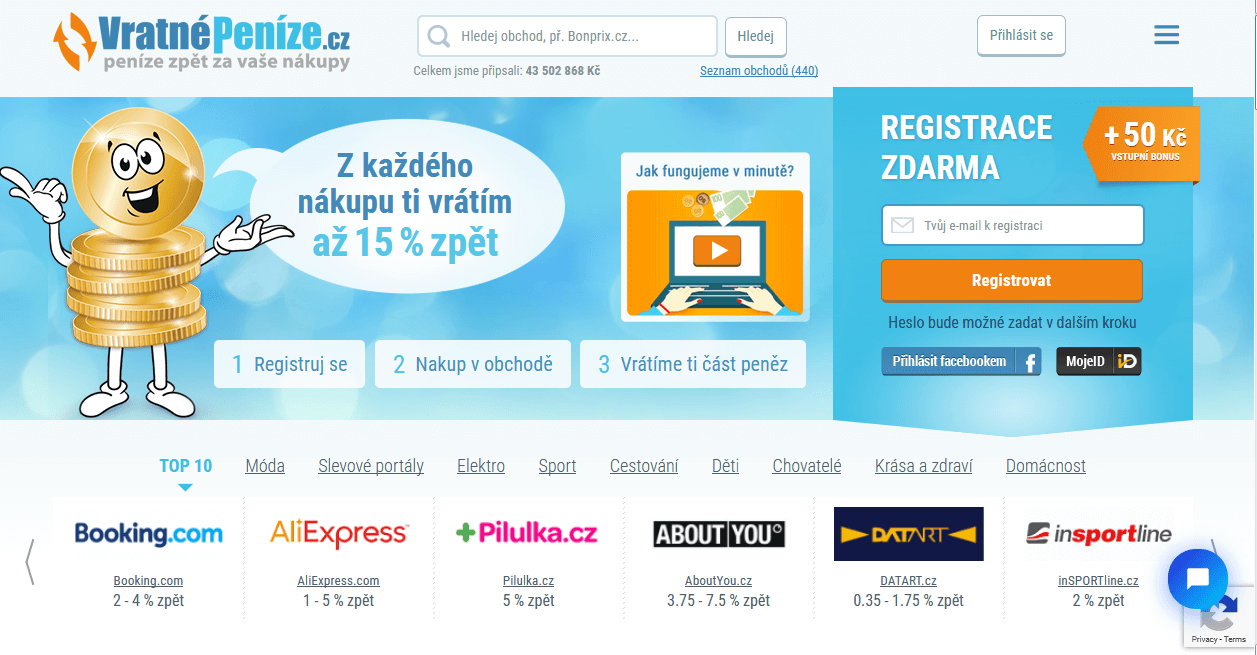 Registrace Vratnepenize.cz