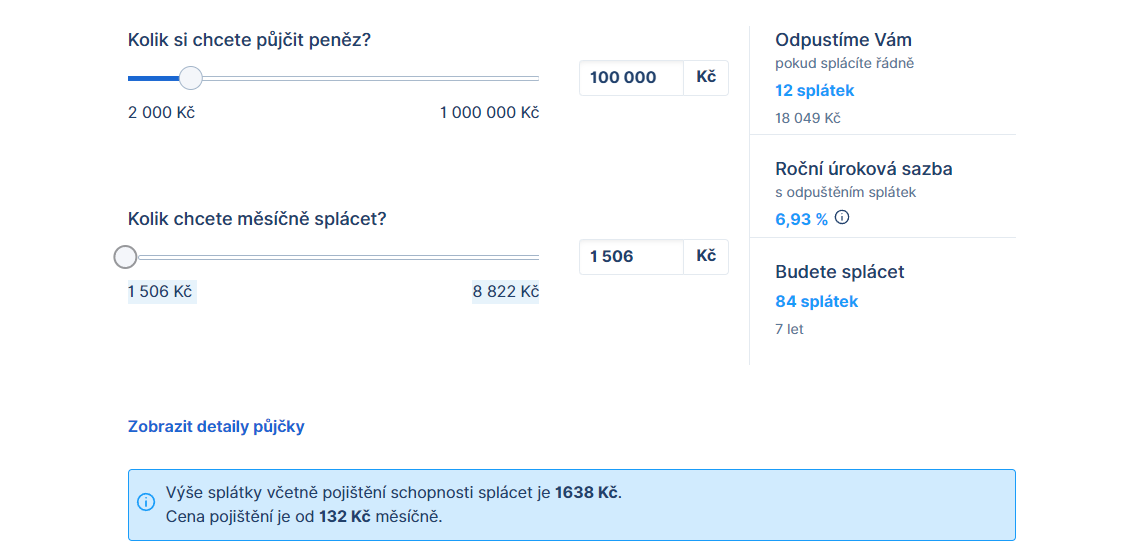 Žádost o půjčku – parametry půjčky