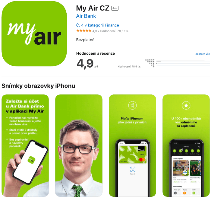 Air Bank aplikace My Air v App Store