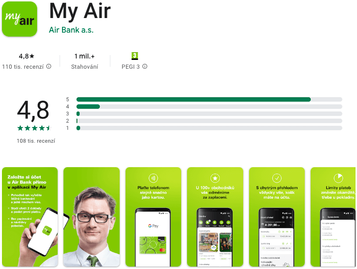 Air Bank aplikace My Air v Google Play