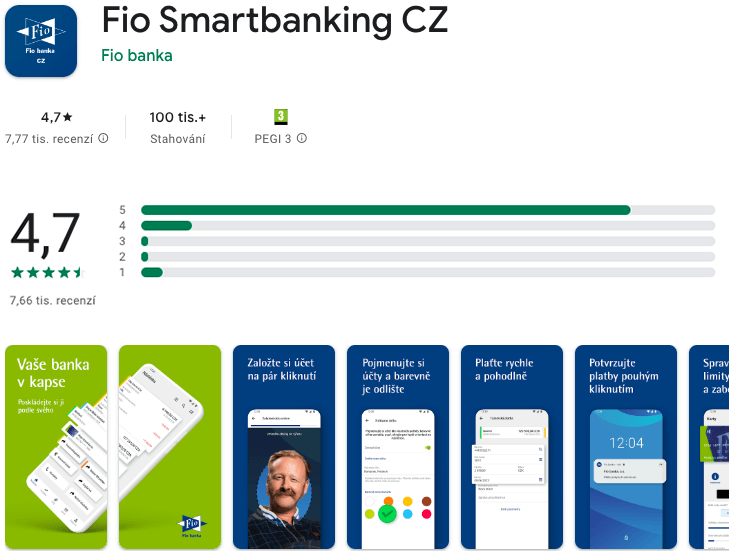 Fio banka aplikace v Google Play