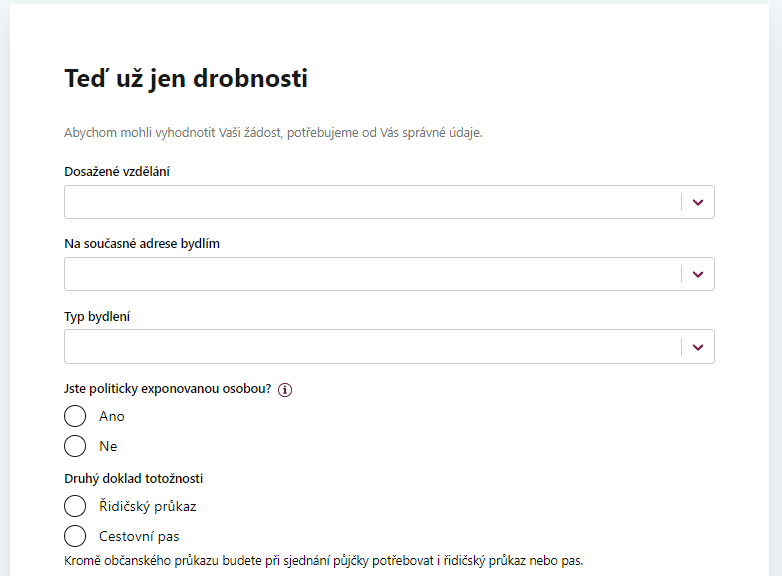 Žádost o půjčku – vzdělání