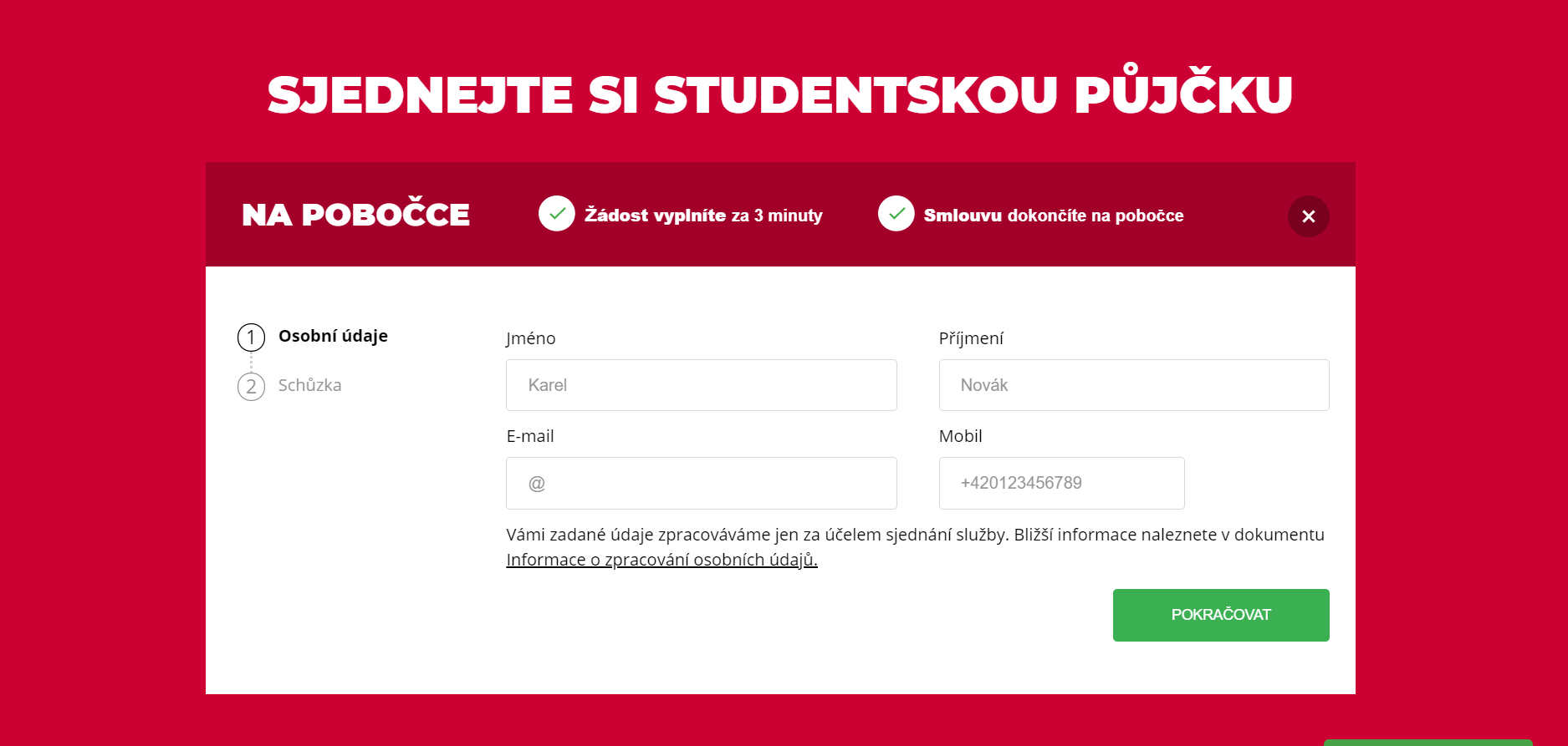 Žádost o půjčku KB